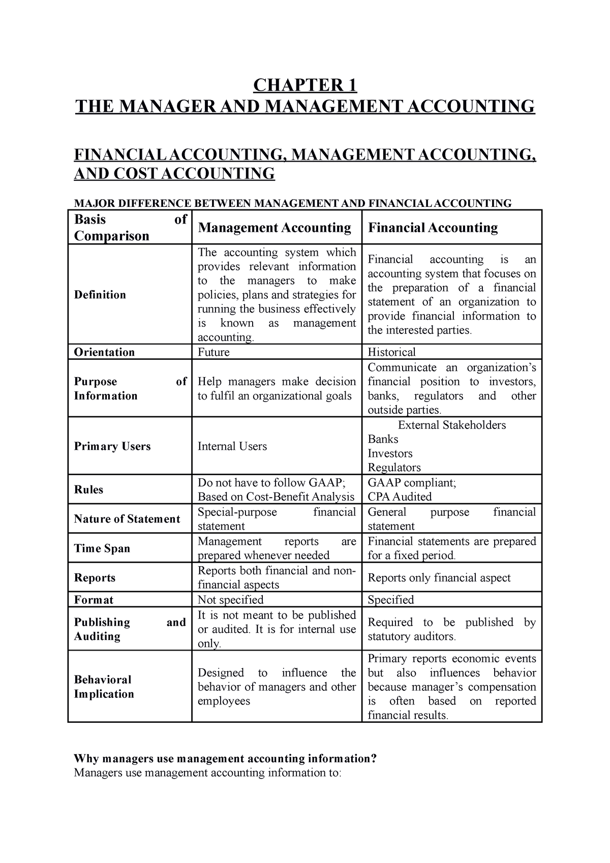 cost and management accounting assignment