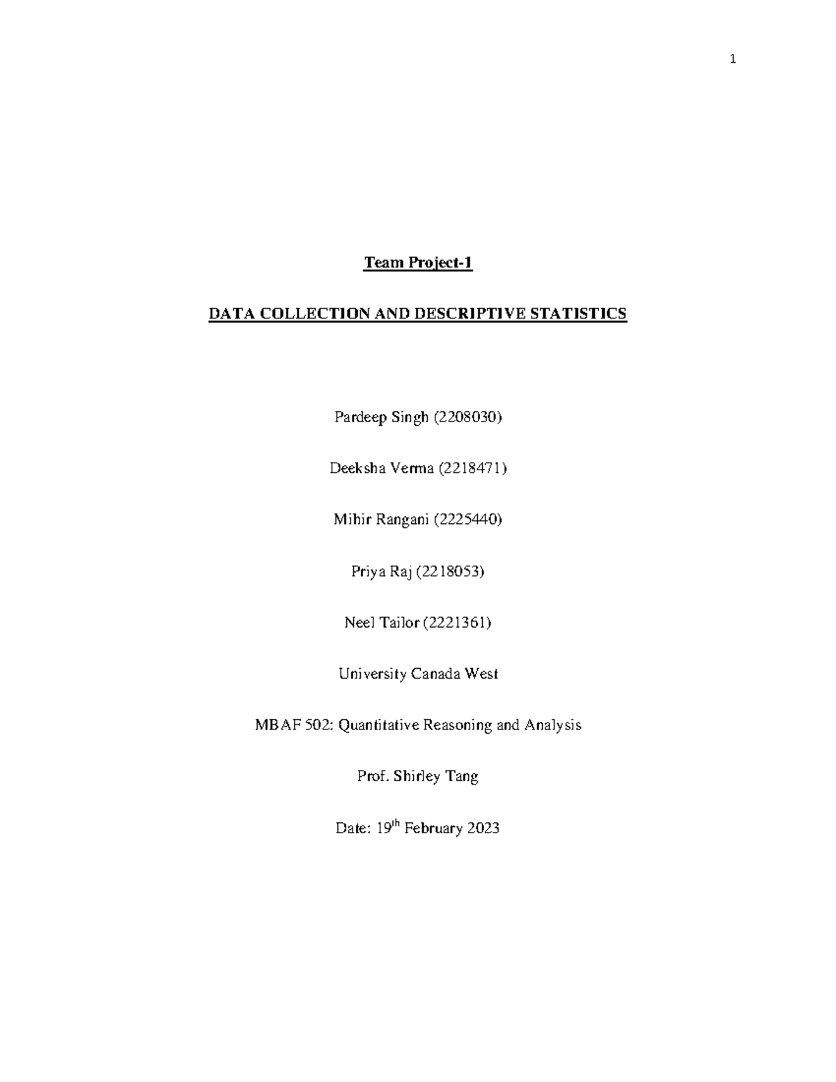 502 final project 1 - MBAF 502 - Team Project- DATA COLLECTION AND ...