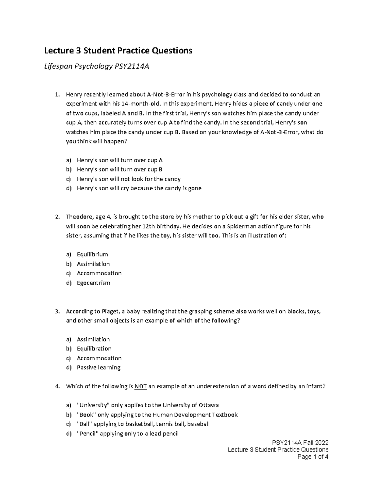 Lecture 3 student practice questions 2022 - PSY2114A Fall 2022 Lecture ...