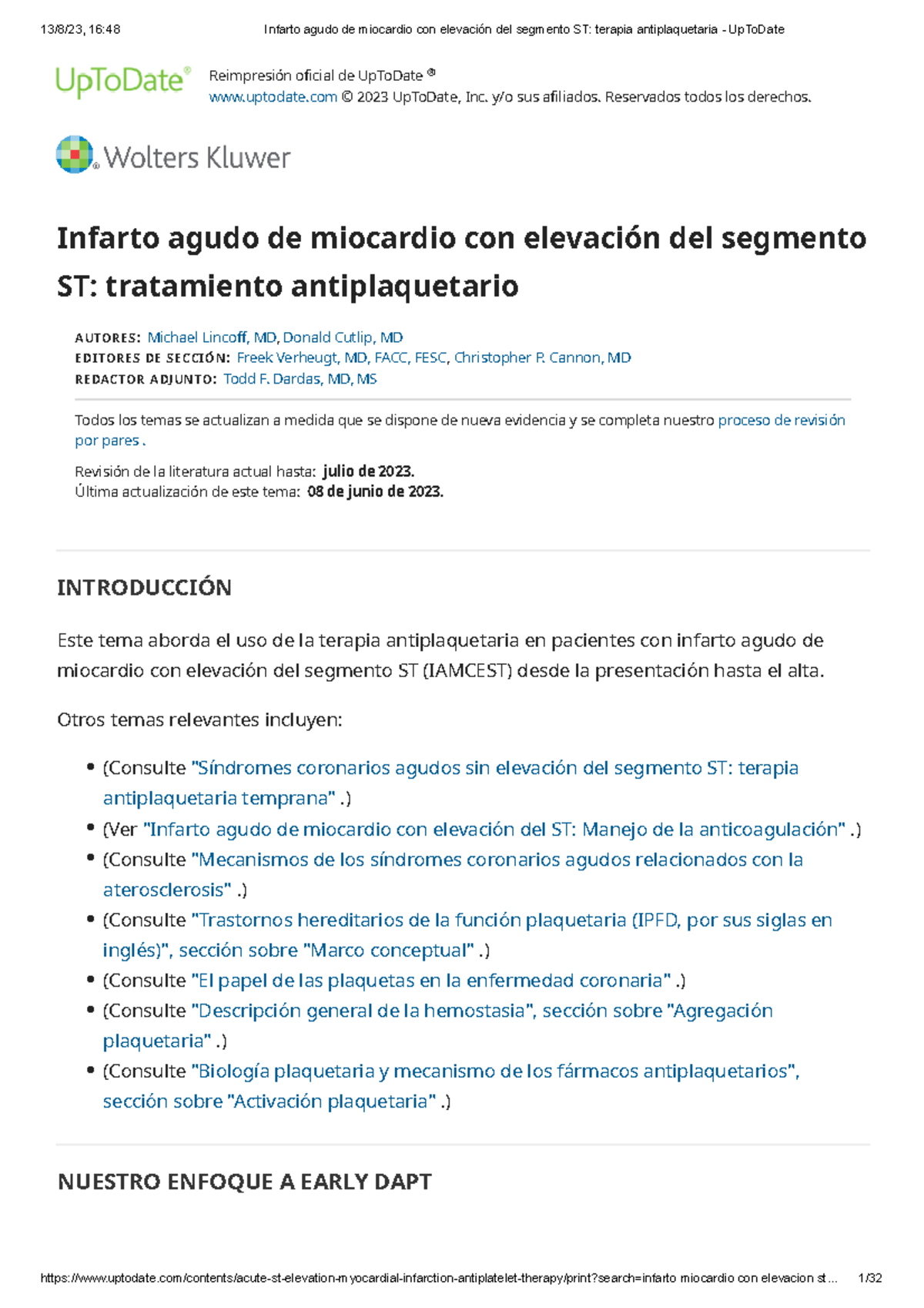 Infarto agudo de miocardio con elevación del segmento ST terapia ...
