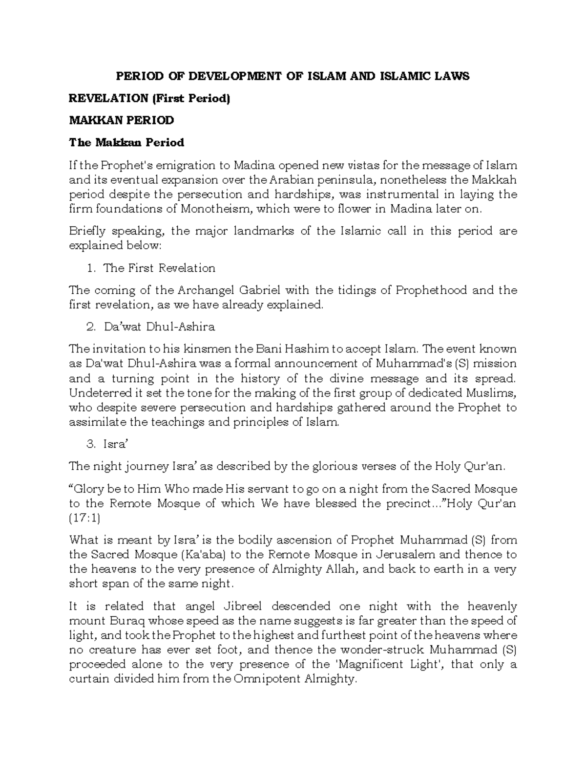 3 Period of Development of Islam and Islamic Laws ( Explained) - PERIOD ...