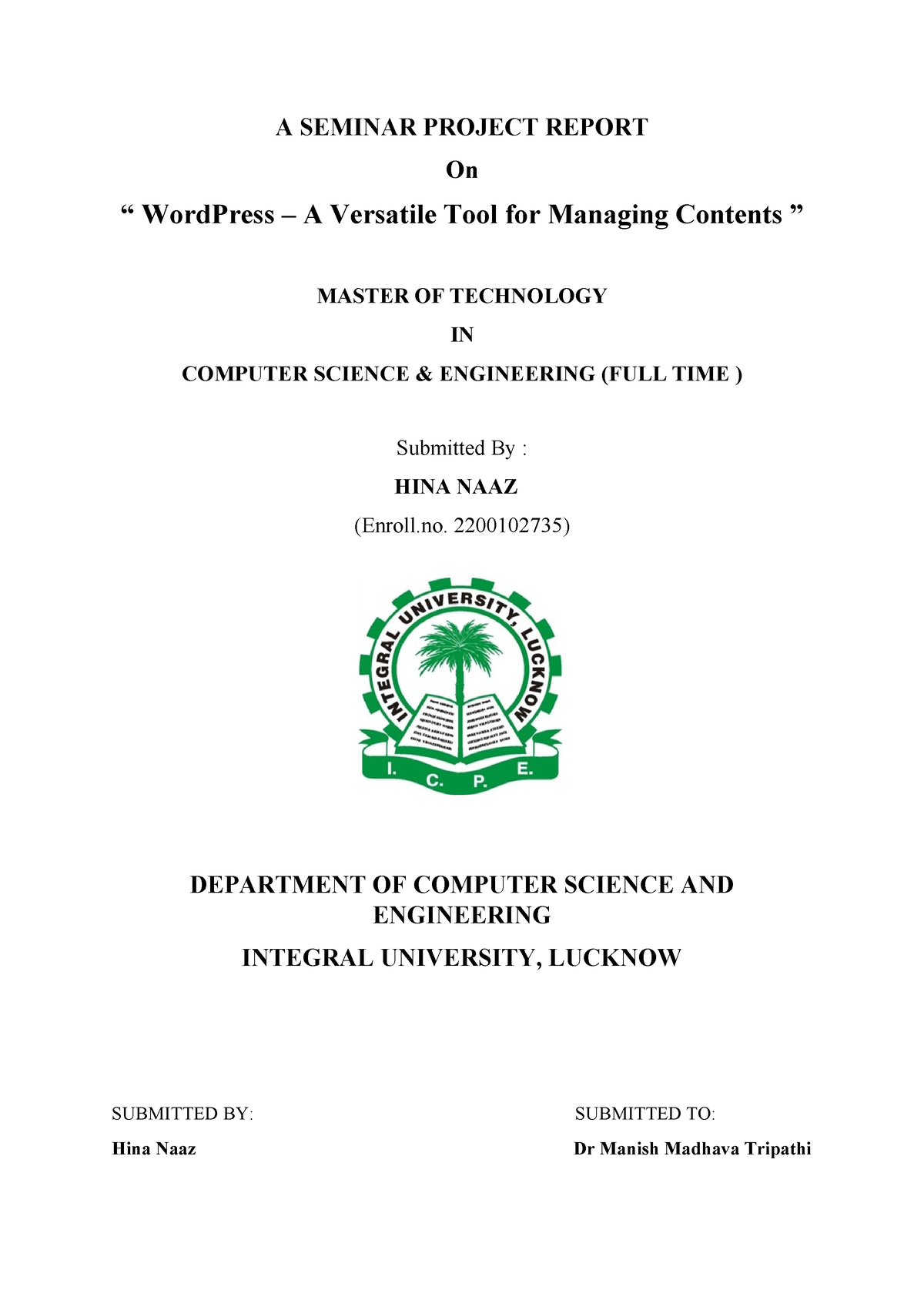 journal assignment seminar work report 11th