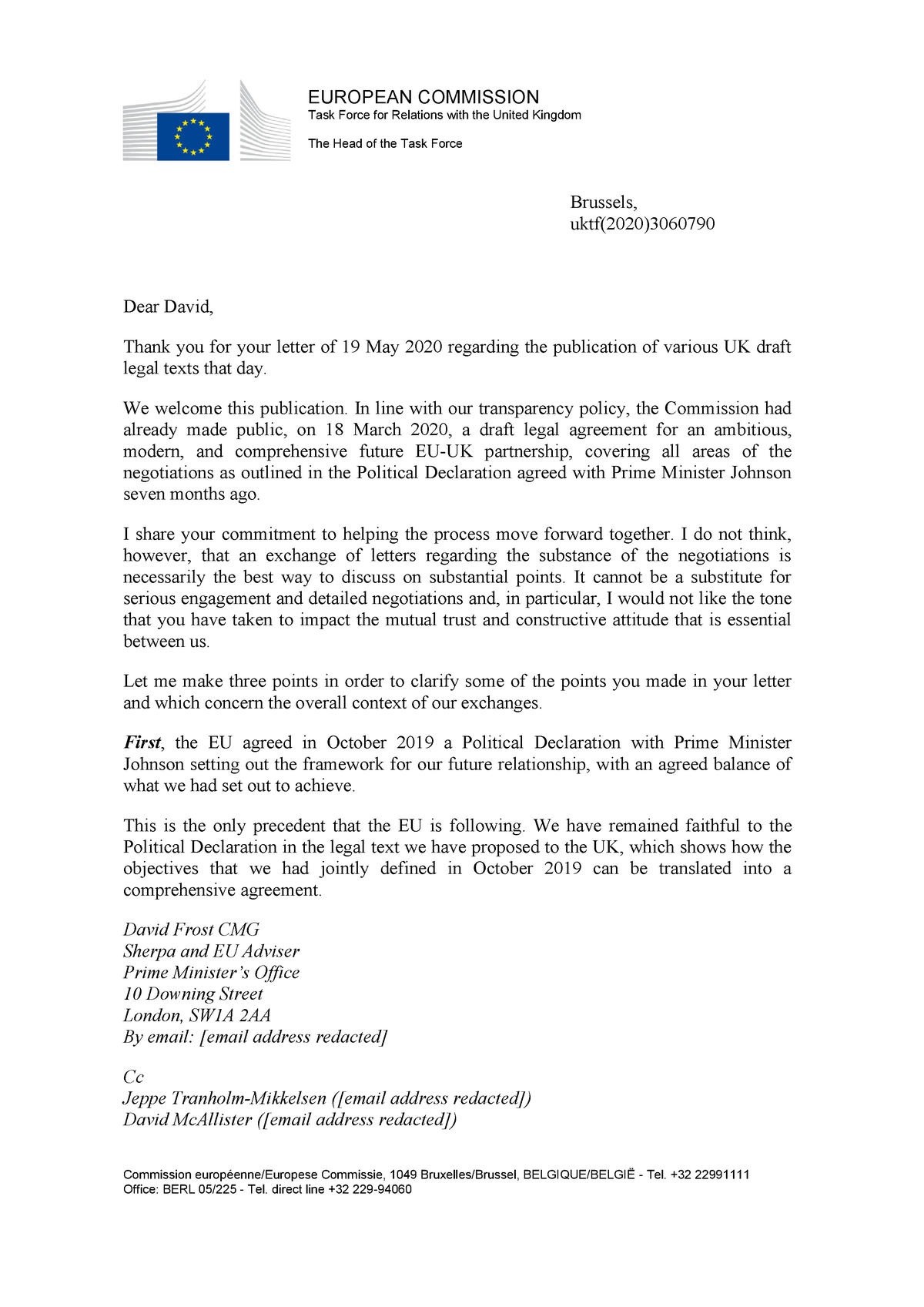 Letter Barnier to Frost 2020 - Commission européenne/Europese Commissie ...