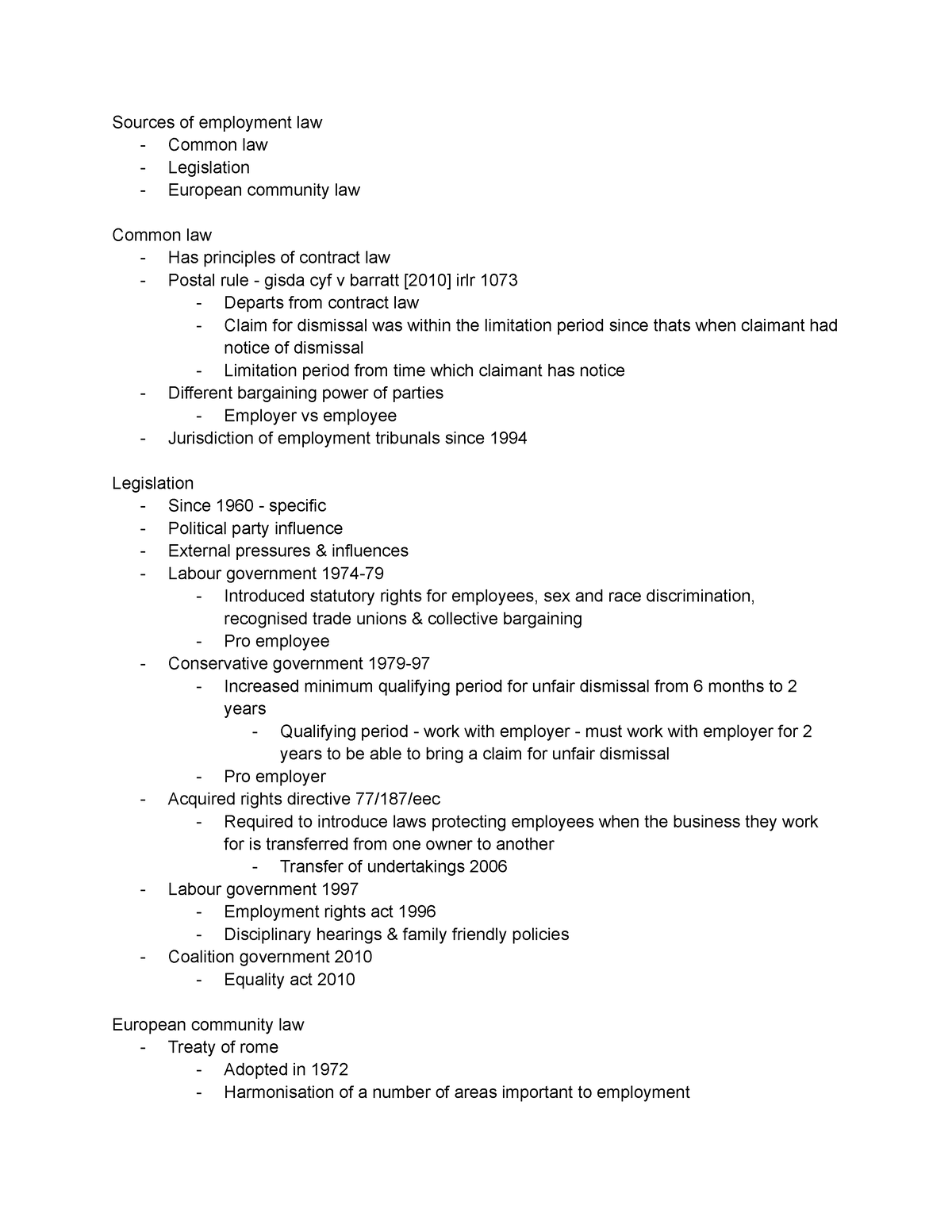 sources-of-employment-law-studocu