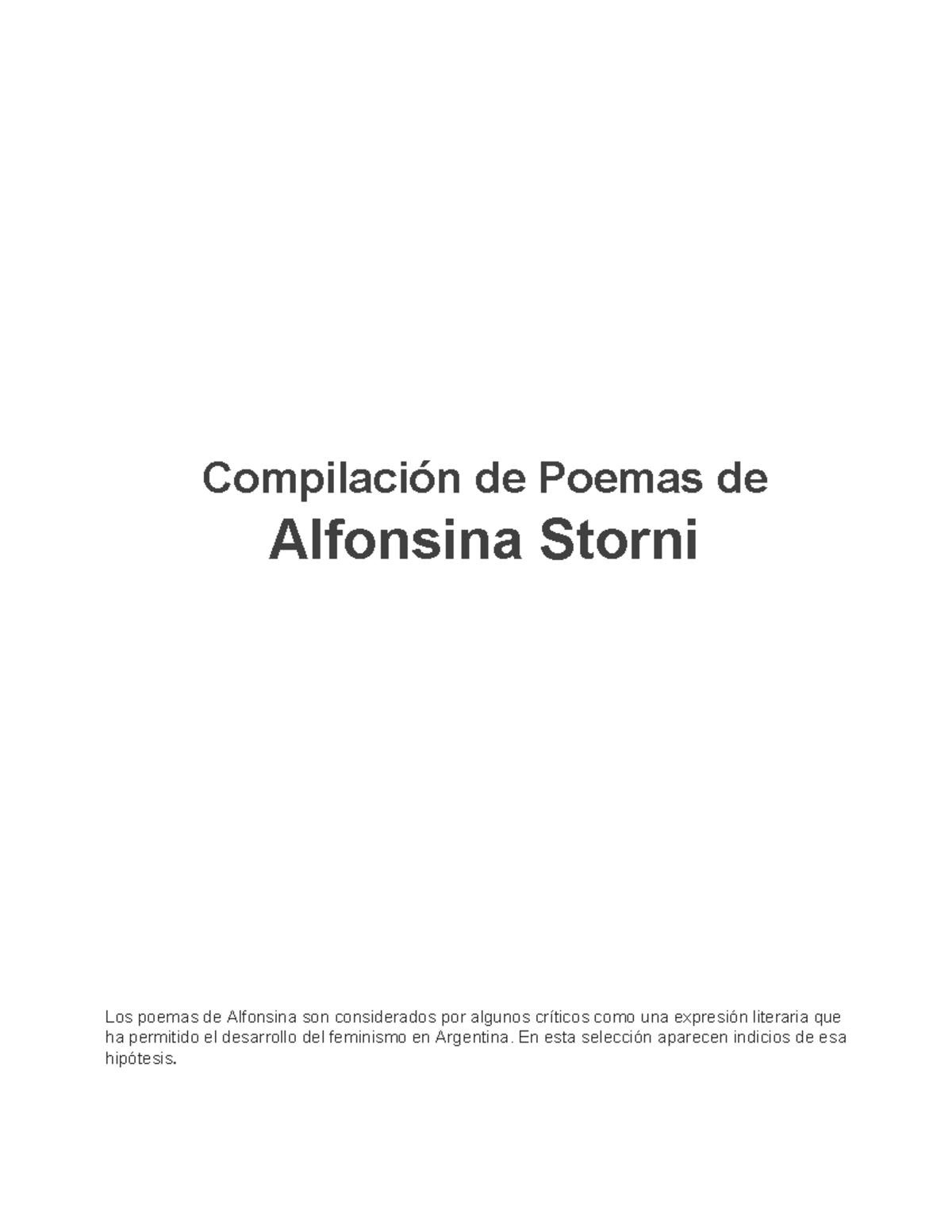 Alfonsina Storni - Compilación De Poemas De Alfonsina Storni Los Poemas ...