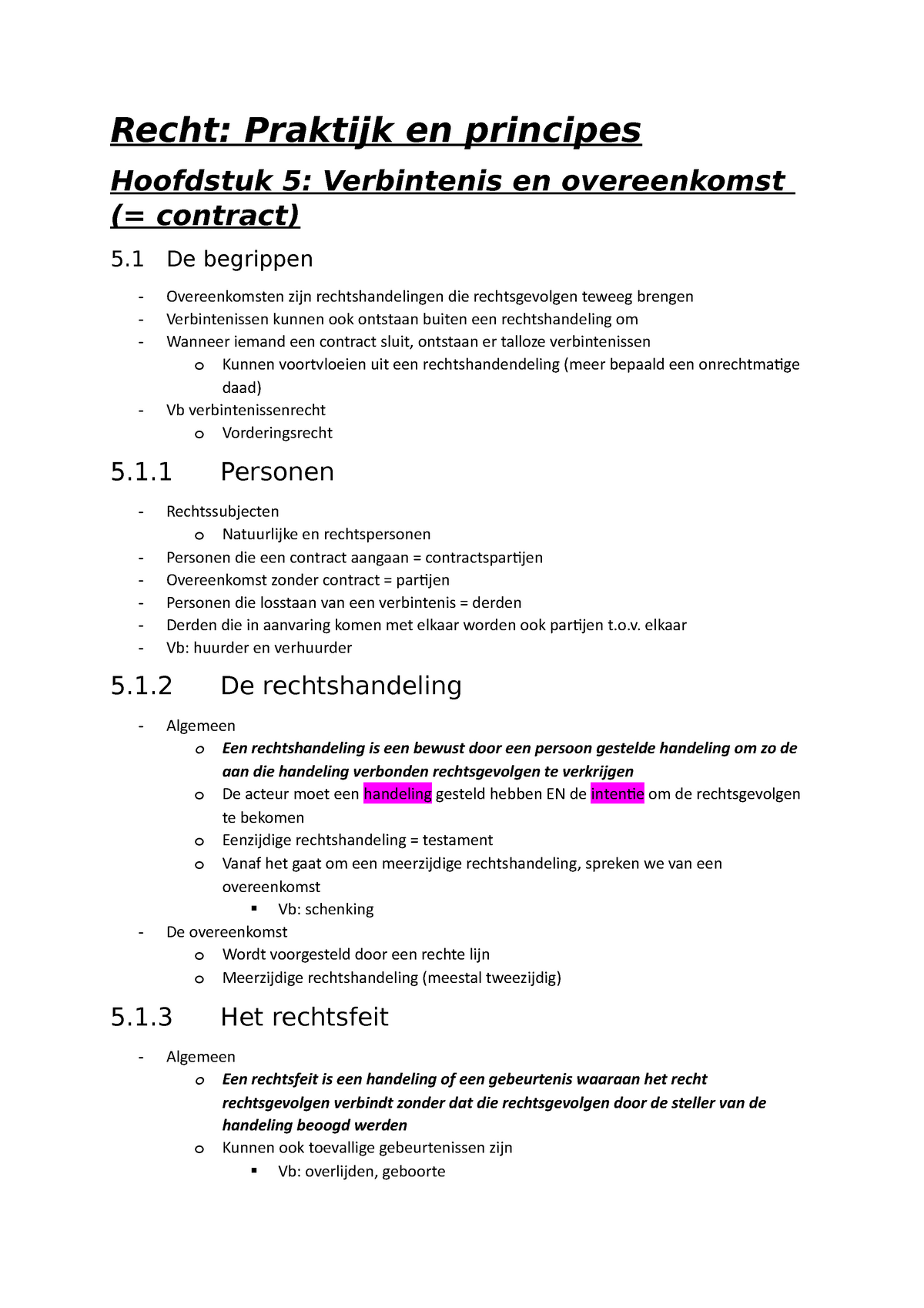 Samenvatting Hoofdstuk 5 - Recht: Praktijk En Principes Hoofdstuk 5 ...