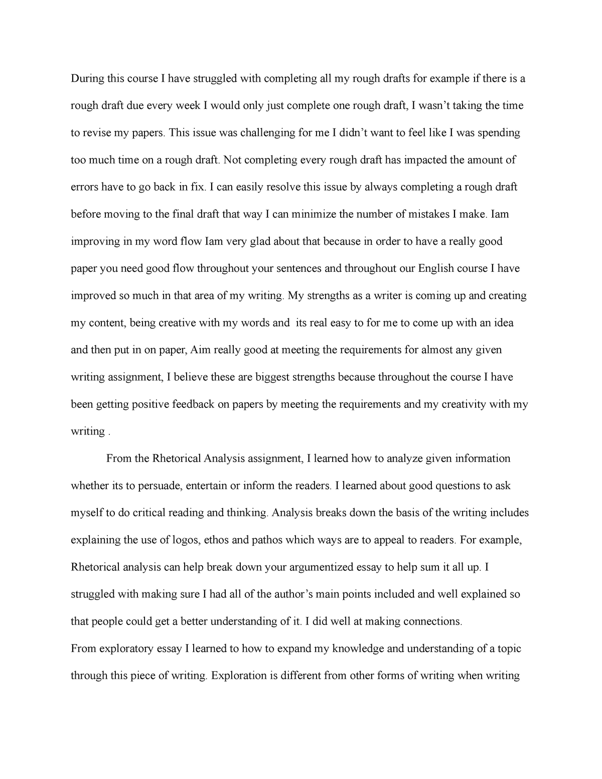 Reflection Essay Final Draft - ENGL23 - English Composition - UC