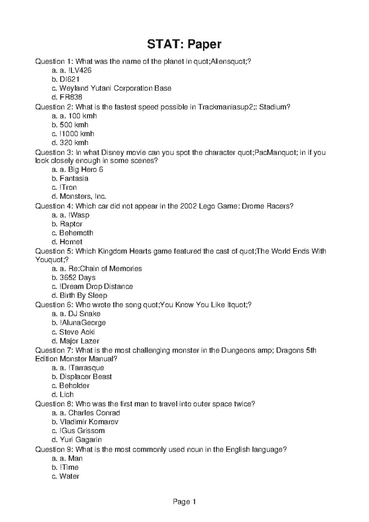 STAT182-Final-3 - STAT182 - STAT: Paper Question 1: What was the name ...