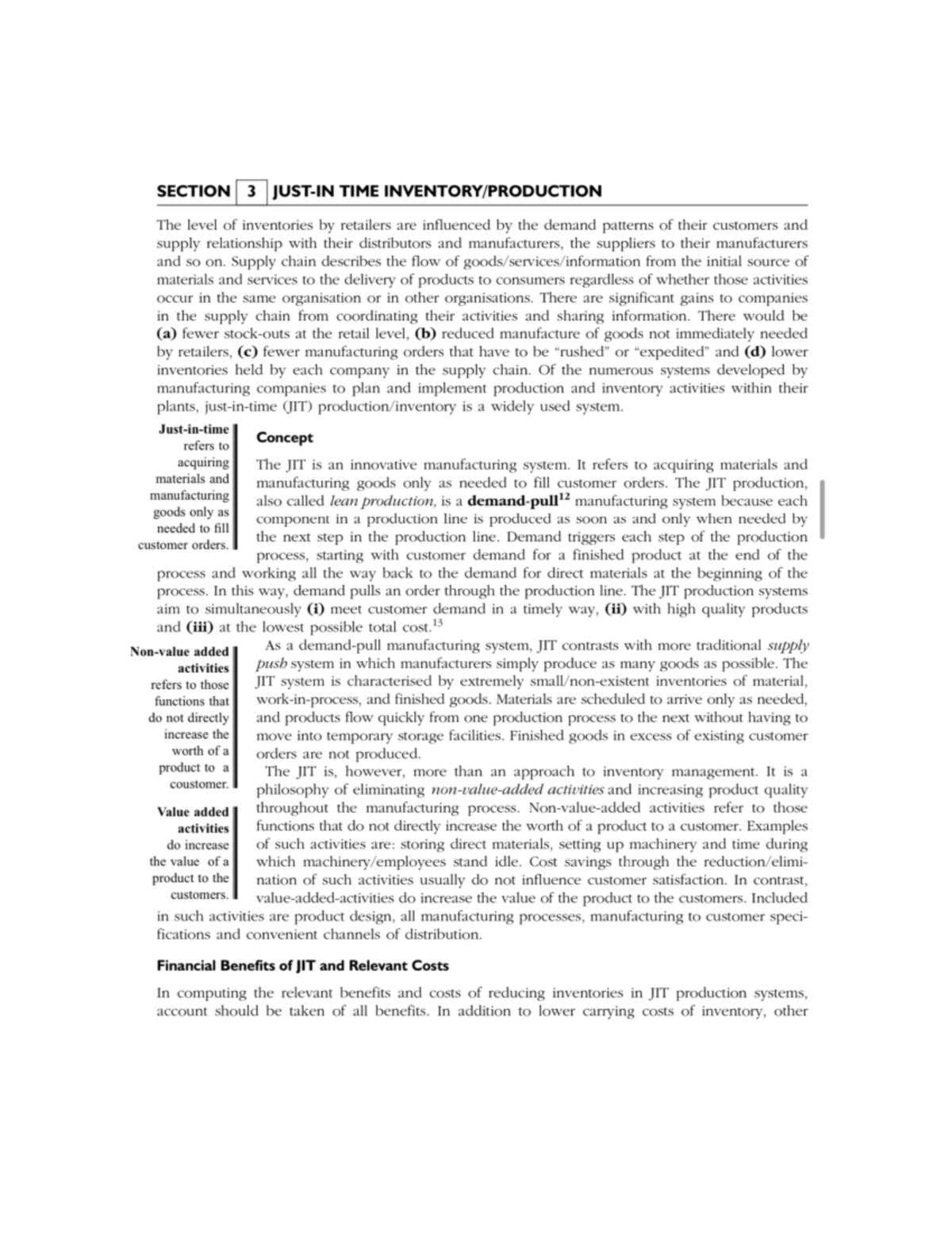JUST-IN TIME Inventory production - Financial Management - Studocu