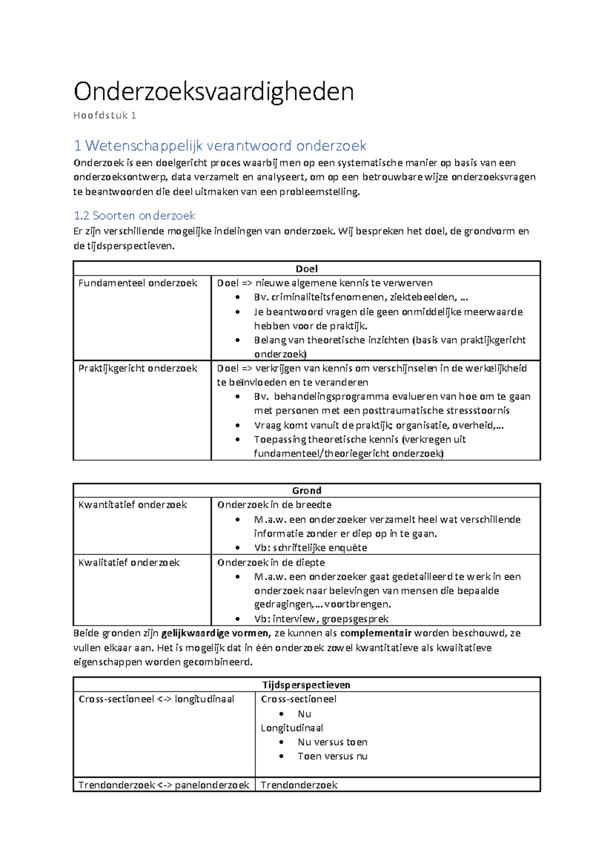 Onderzoeksvaardigheden - 1 Soorten Onderzoek Er Zijn Verschillende ...