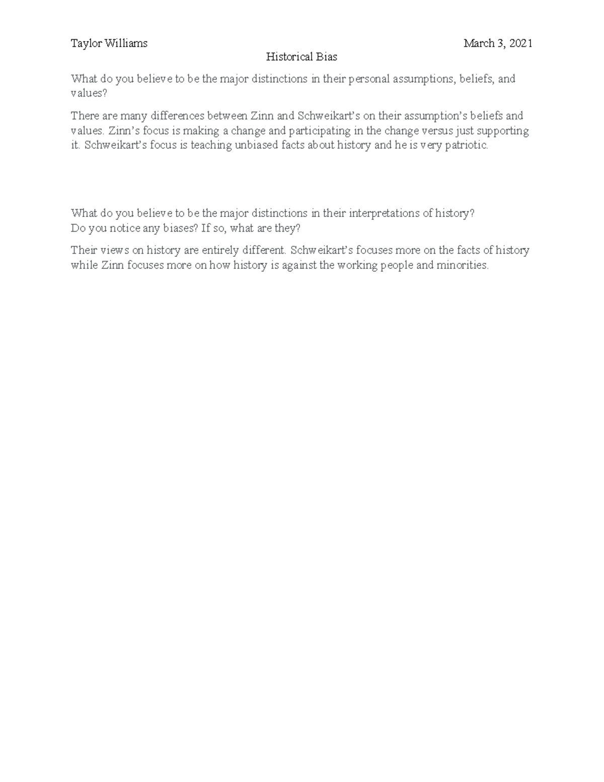 Historical Bias assignment - HIS200 - SNHU - Studocu