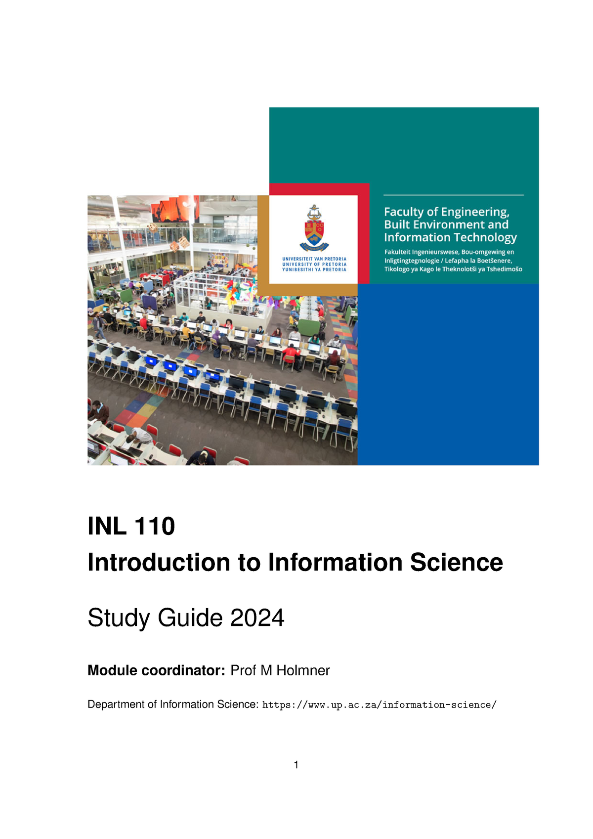 INL110 2024 Study Guide INL 110 Introduction to Information Science