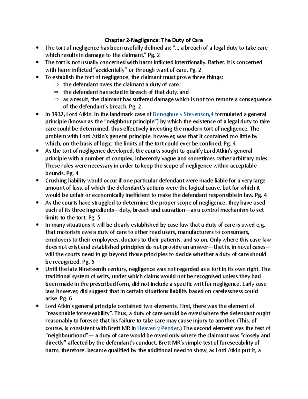 lecture-notes-tort-law-negligence-duty-of-care