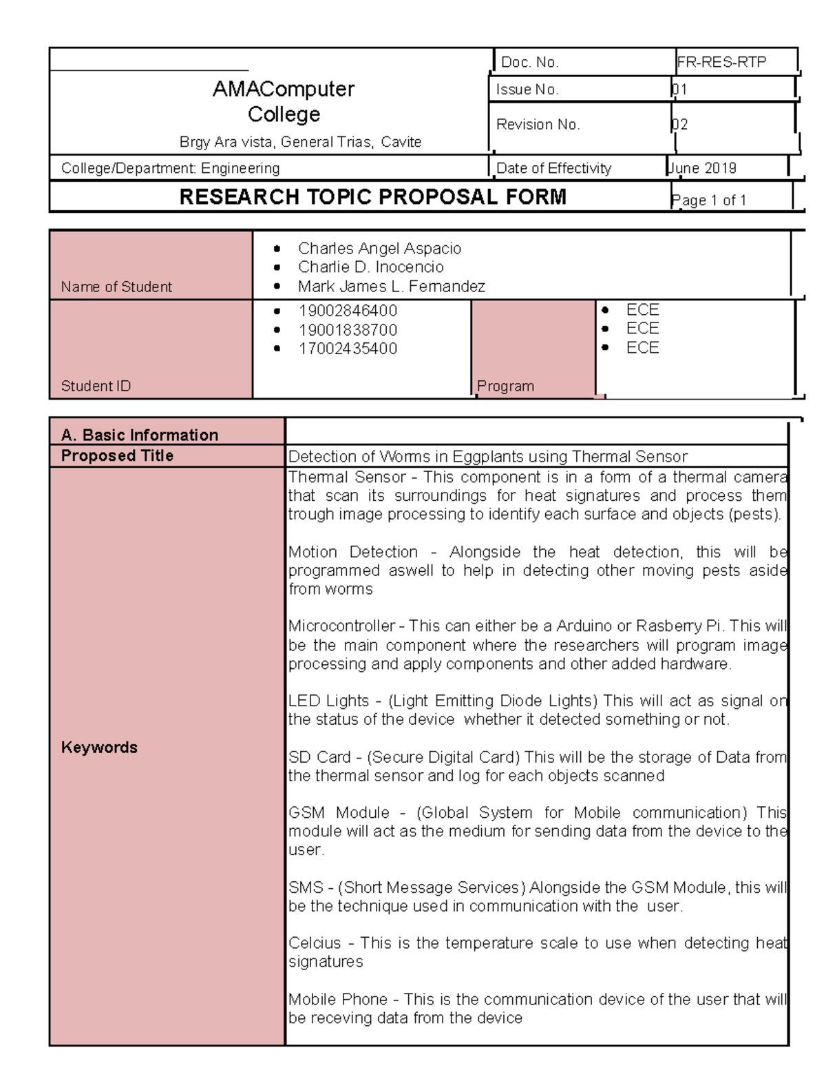 Old copy Proposal-Form - Doc. No. FR-RES-RTP AMAComputer College Issue ...