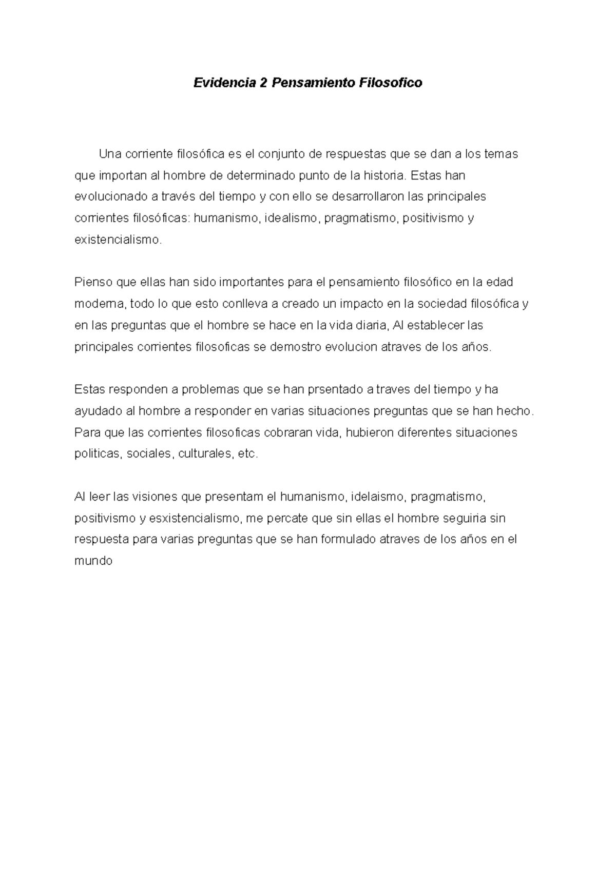 Evidencia 2 Pensamiento Filosofico - Evidencia 2 Pensamiento Filosofico ...