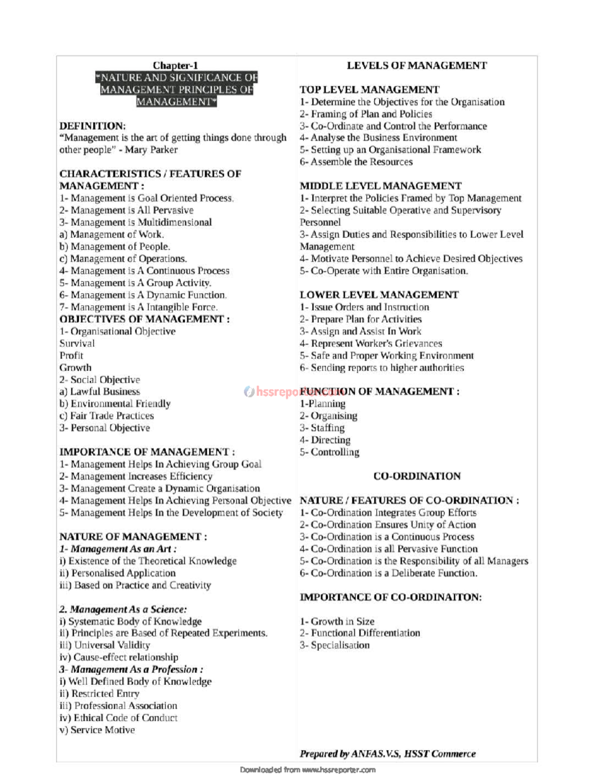 Hssreporter•com -2 BS Chapter 1 One page - Business management ...