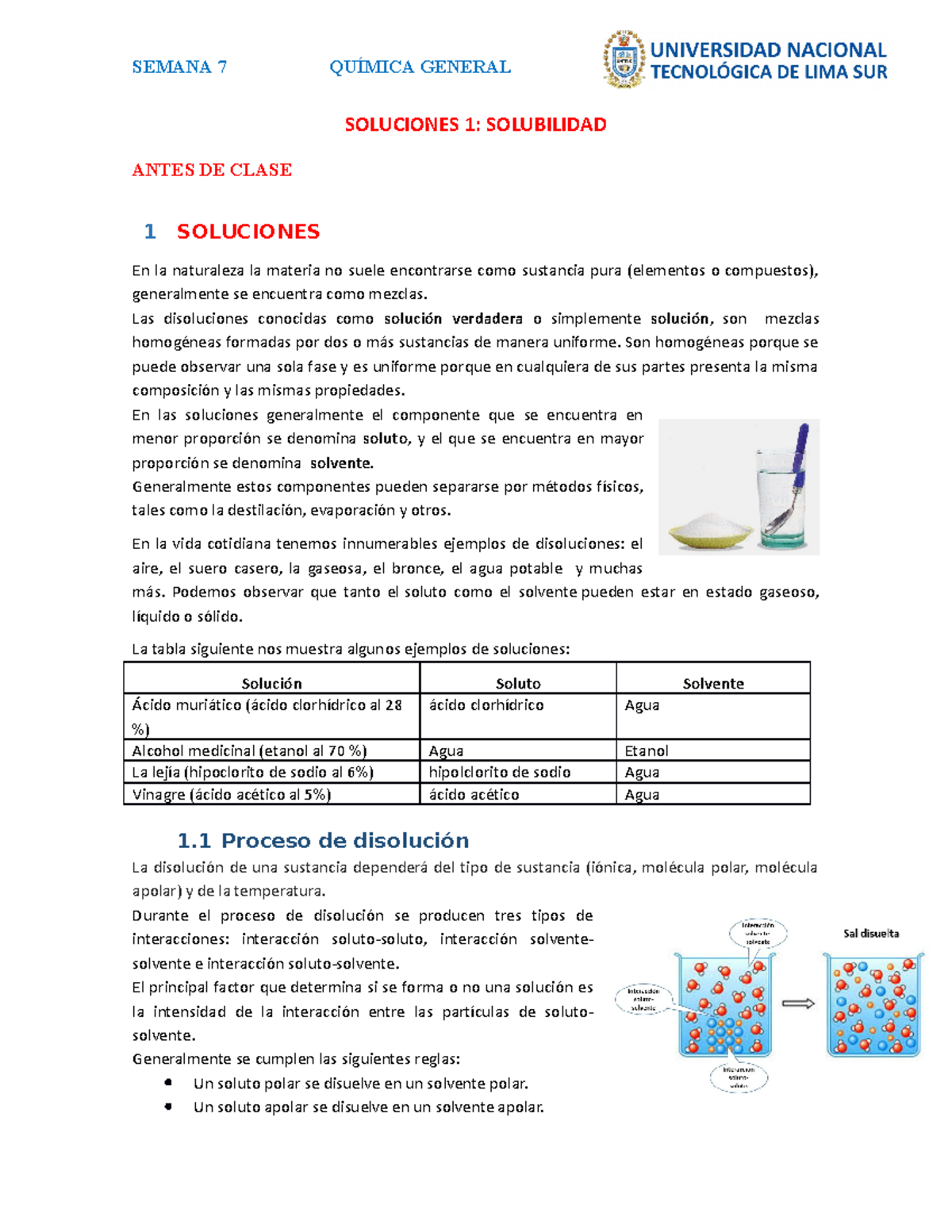 Semana 7 - Soluciones - SOLUCIONES 1: SOLUBILIDAD ANTES DE CLASE 1 ...