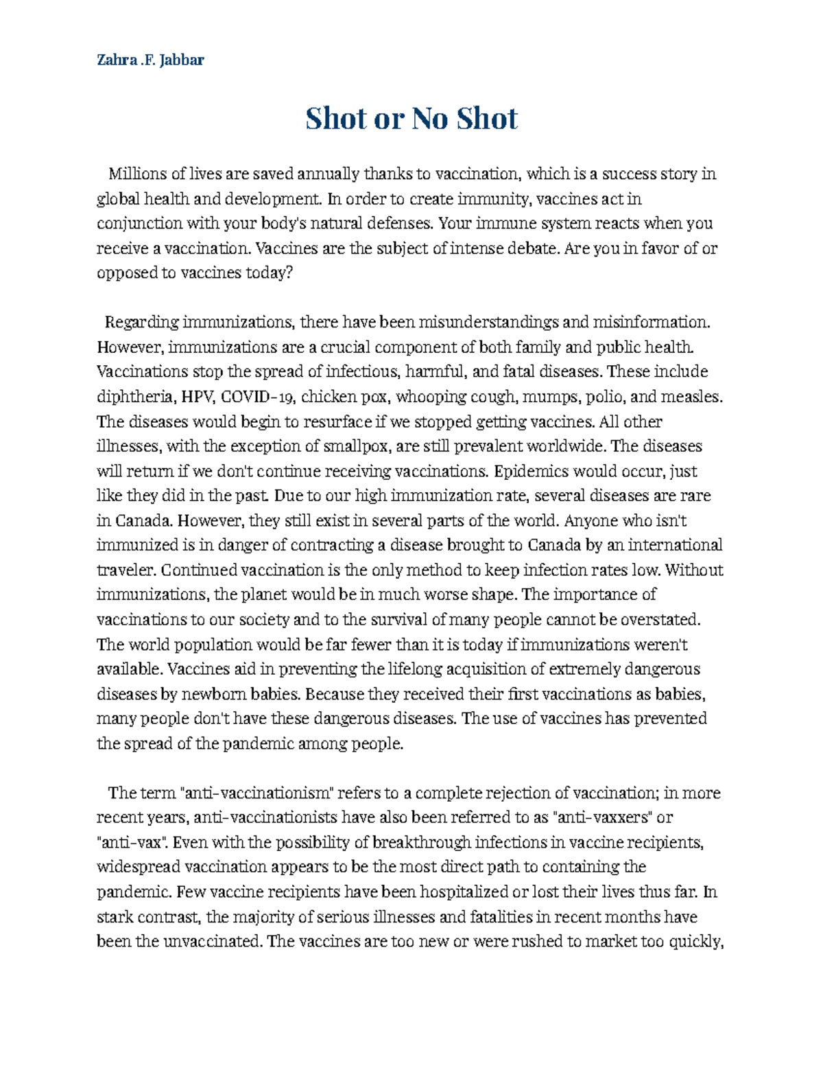 Shot or No Shot - N/a - Zahra .F. Jabbar Shot or No Shot Millions of ...