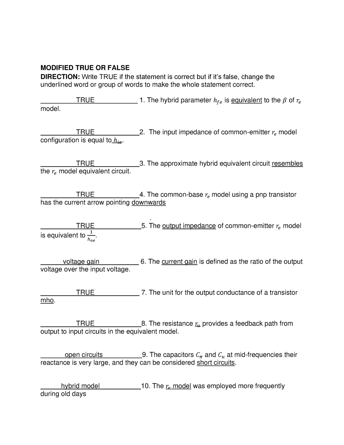 Modified TRUE OR False - BAOY, ABEGAIL I. BSECE-2AMODULE 3 LEARNING ...