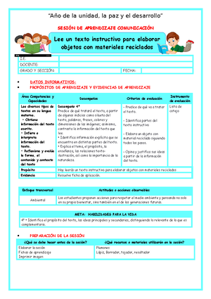 2º U3 S4 Sesion D4 PLAN Lector DIA DE LA Bandera Maestras DE Primaria ...