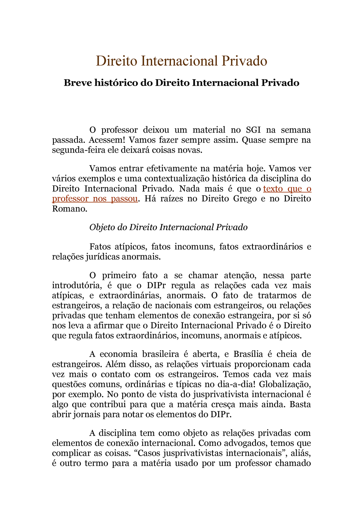 Direito Internacional Privado 1 - Direito Internacional Privado Breve ...