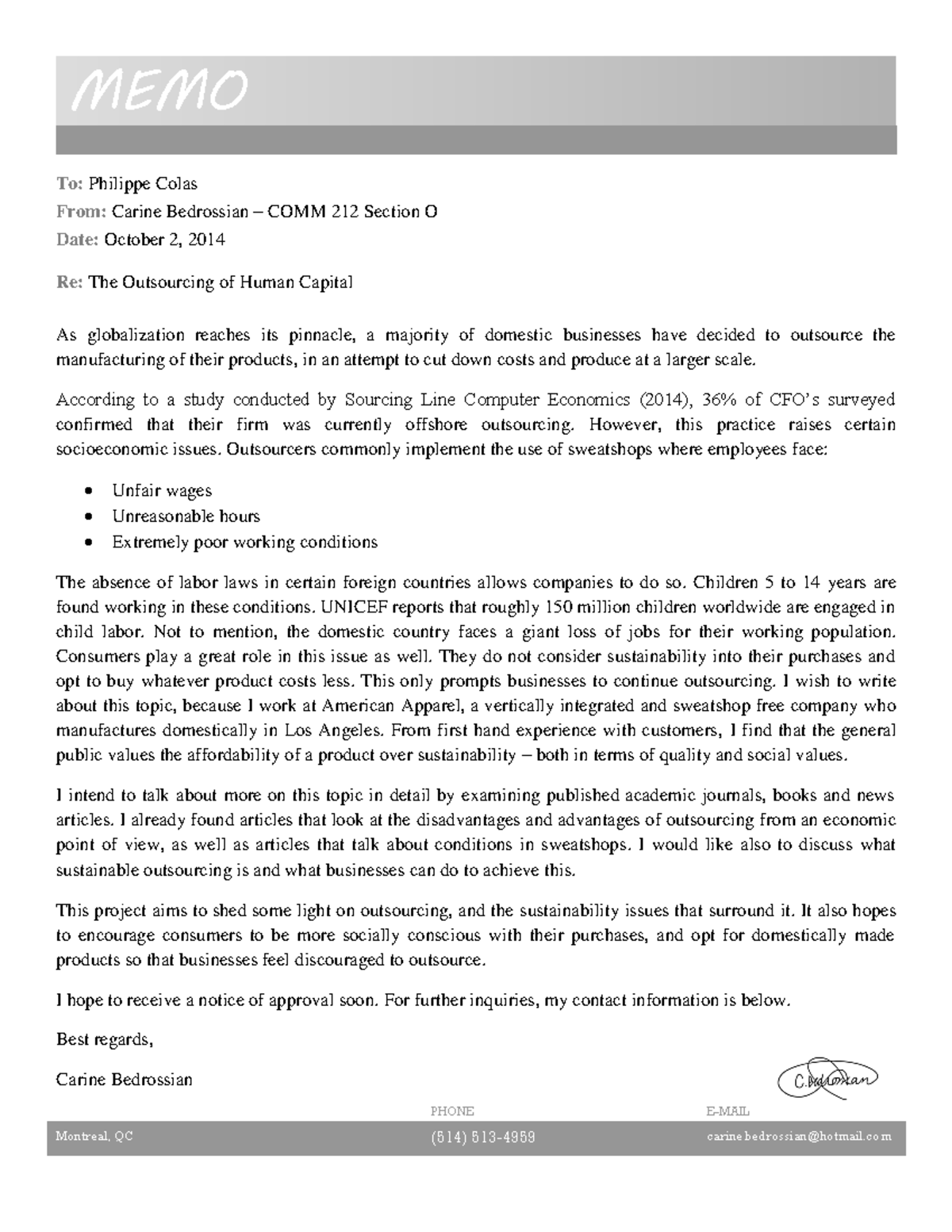 Memorandum business template word image