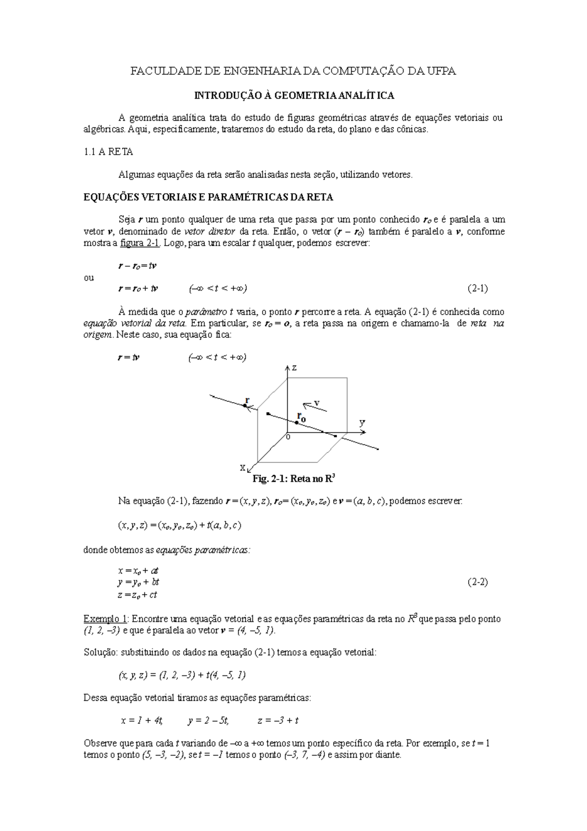 Álgebra Linear 02 Introdução à Geometria Analítica Faculdade De