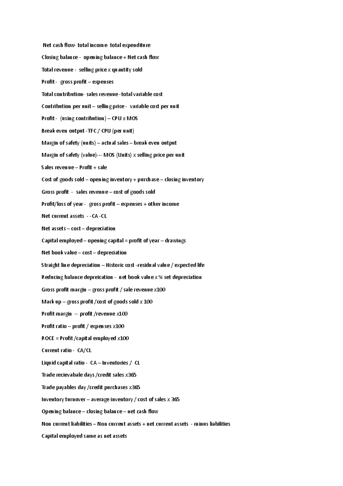 Unit 3 Finance Formulas Net Cash Flow Total Income Total unit-3-finance-formulas-net-cash-flow-total-income-total