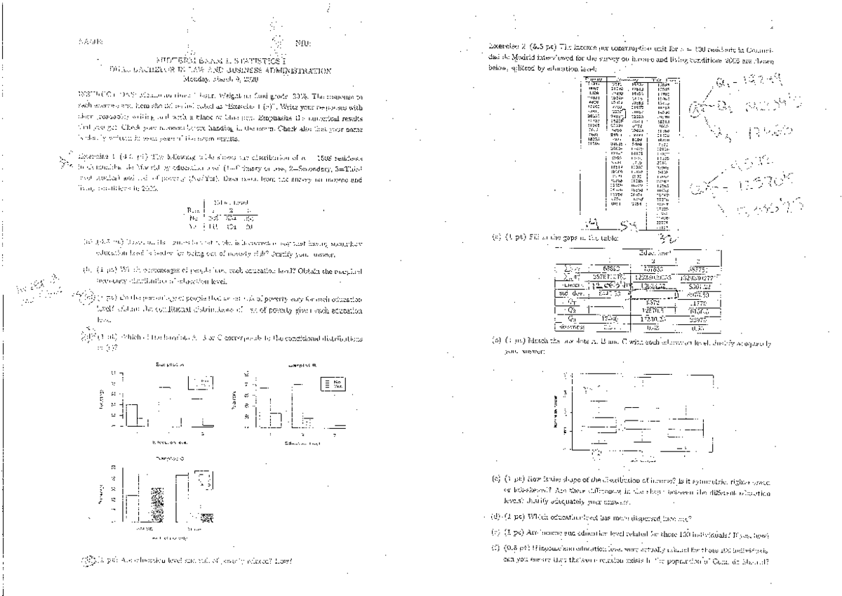 Parcial-1- Estadistica-1-2020-1 Copia - Estadística 1 - Studocu