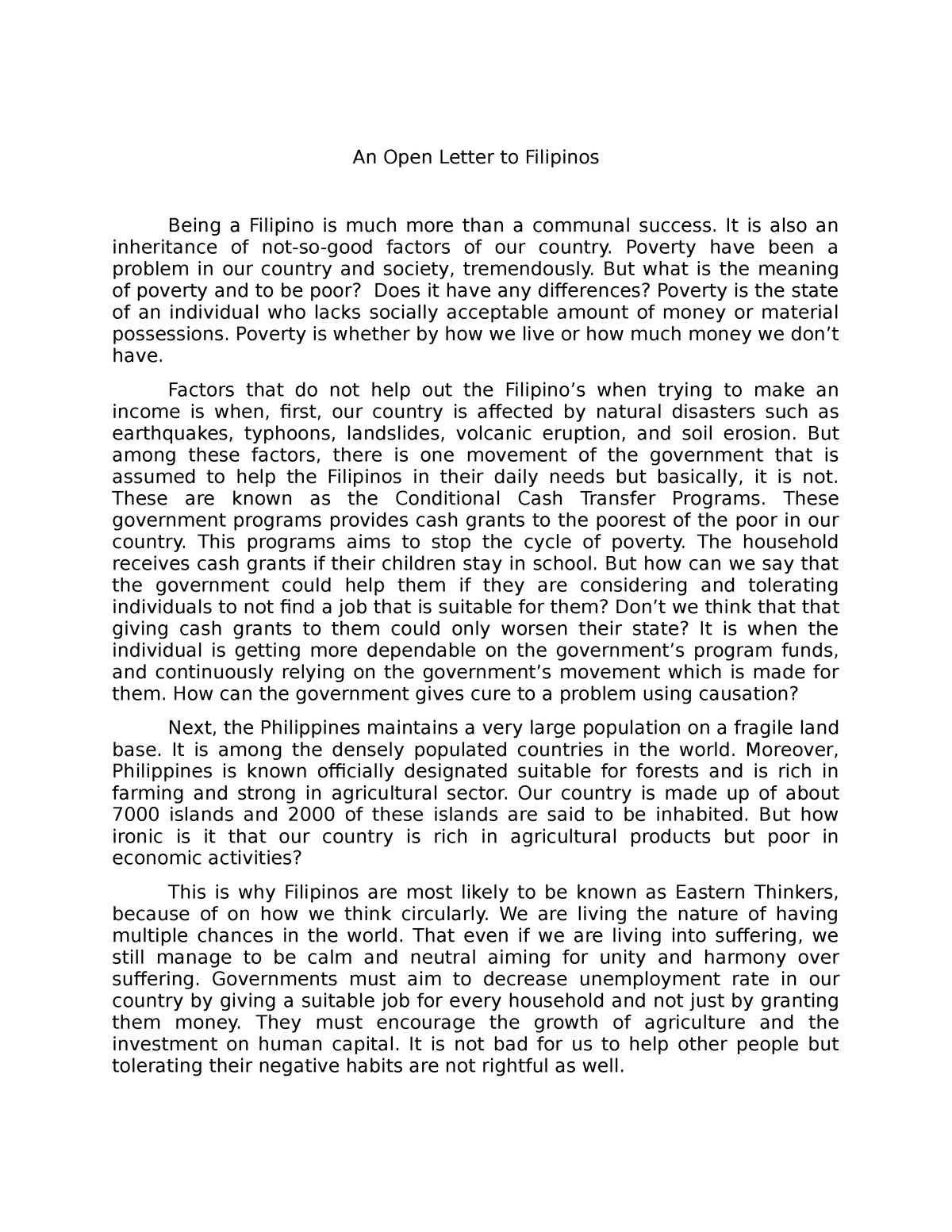 Openletter philo - open letter to people - An Open Letter to Filipinos ...