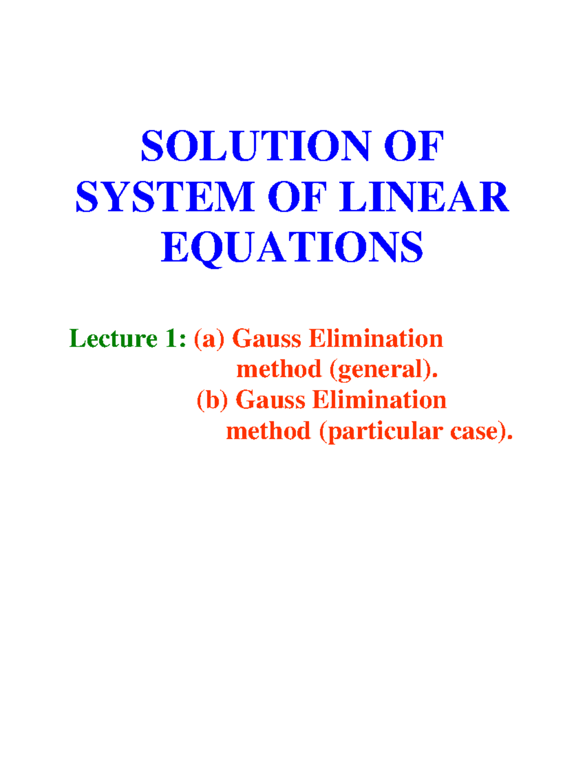 Lecture 1 - Science is the basis of the universe - SOLUTION OF SYSTEM ...
