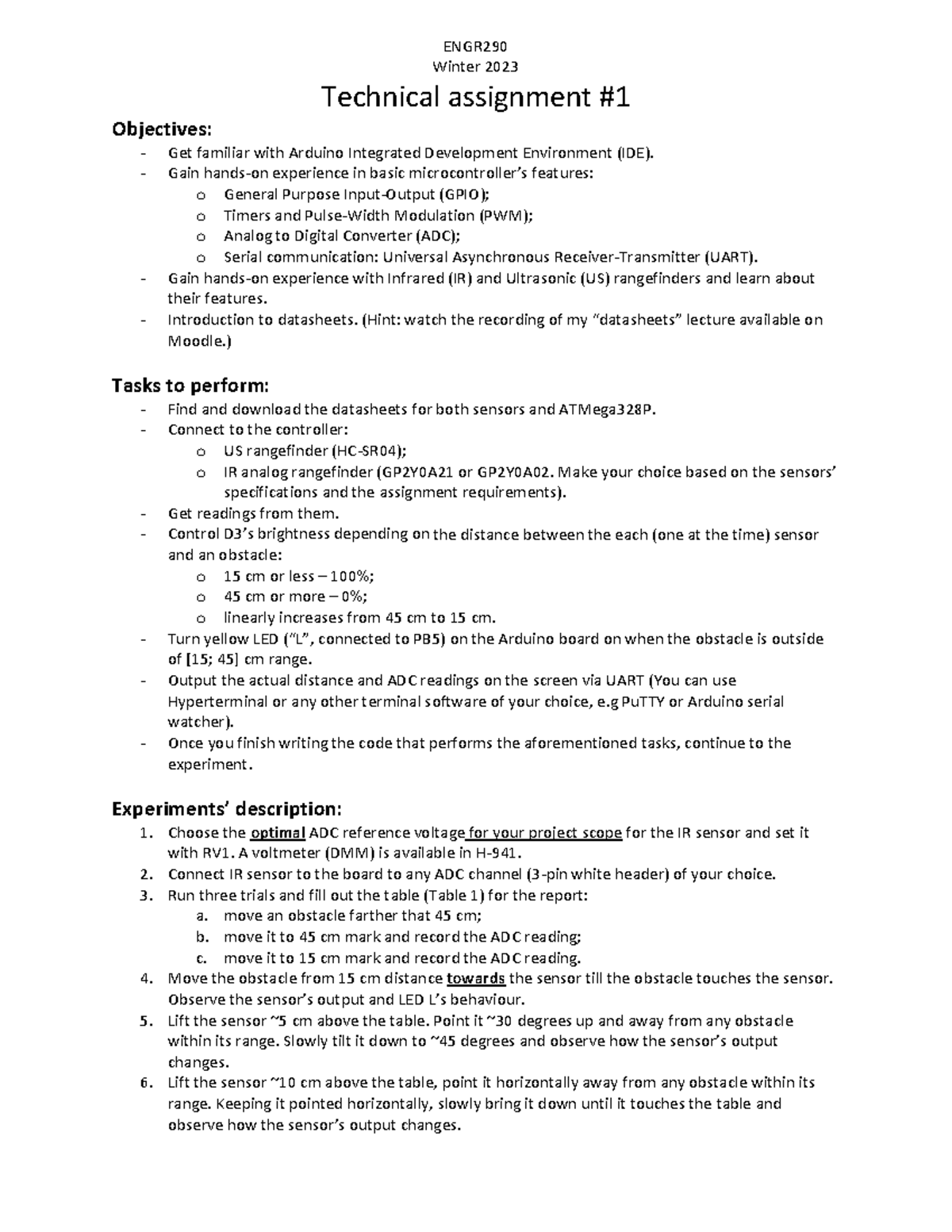 technical assignment example