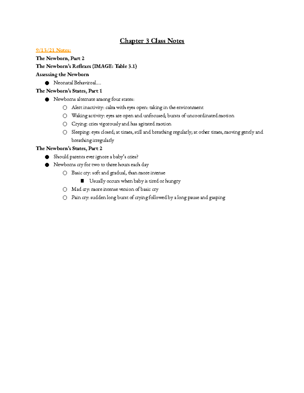 Chapter 3 Class Notes - An exploration of human development across the ...