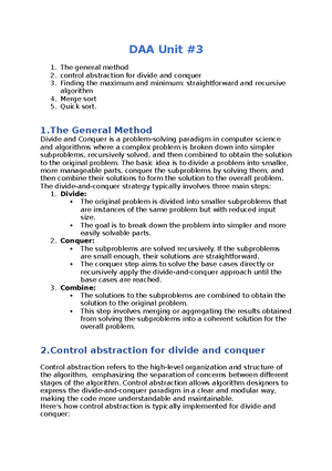 DAA Unit-4 notes - unit 4 - DAA Unit 1. Greedy Technique: The general ...