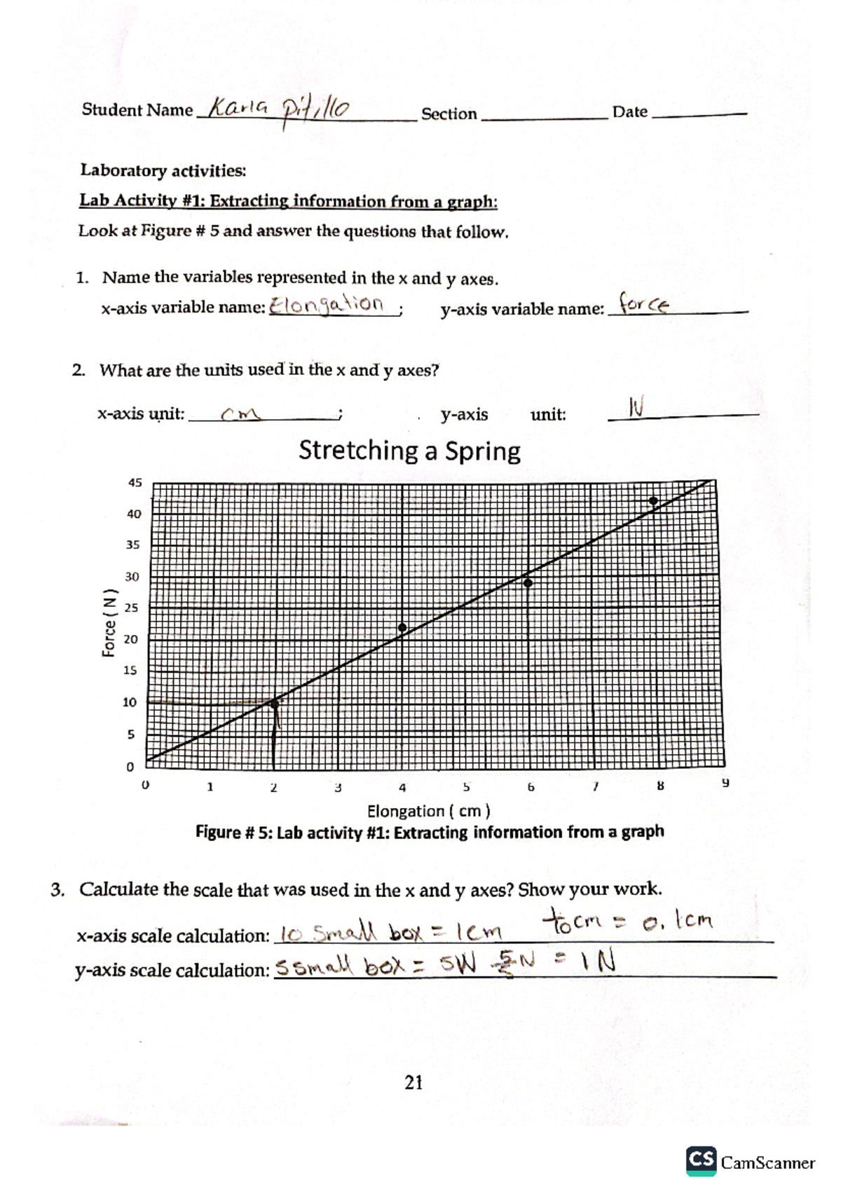 Lab activity#1 extracting information from a graph - PHY 110 ...