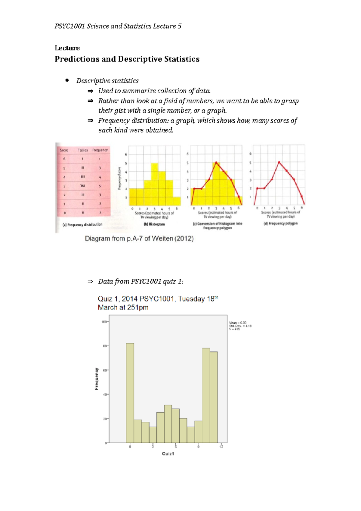 Lecture notes, lecture 5 - science and statistics - Lecture Predictions ...