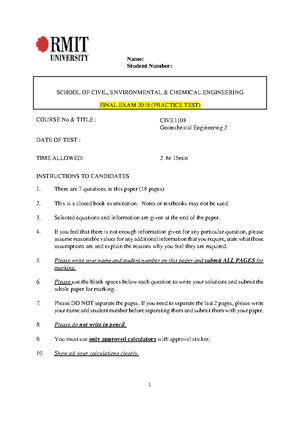 Geotechnical Engineering 2-Direct shear test lab report - CIVE 1108 ...