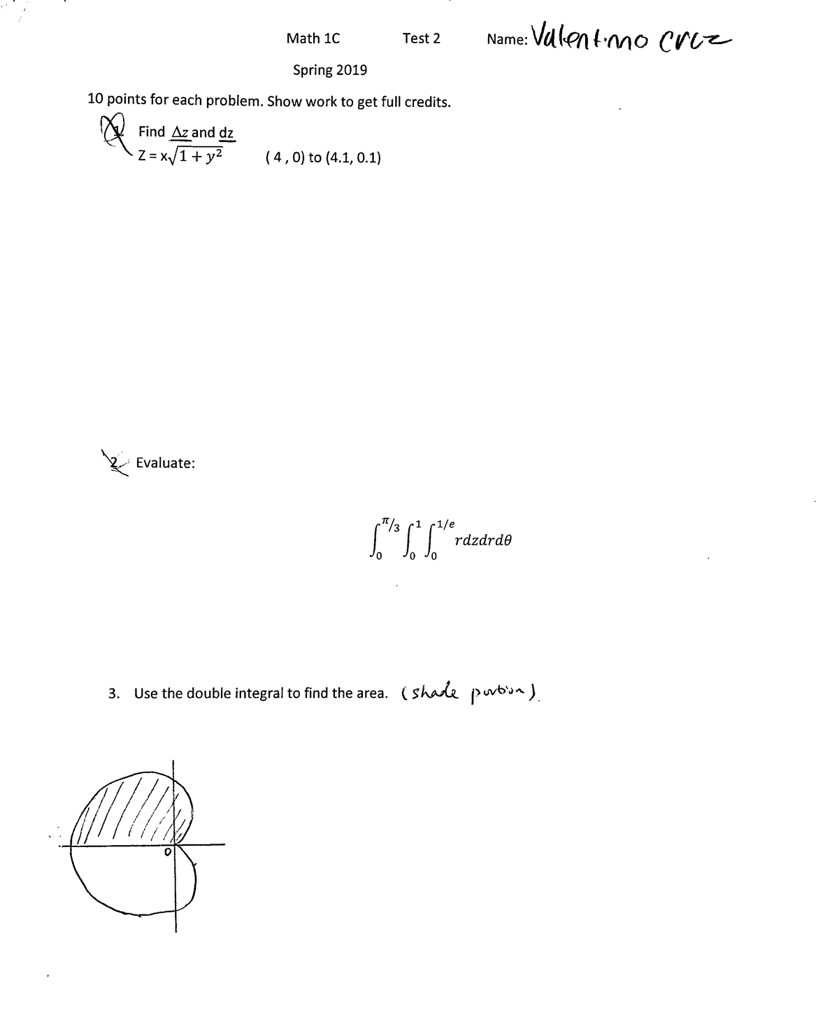 Calc 3 midterm # 2 test - MAT-1C - Studocu