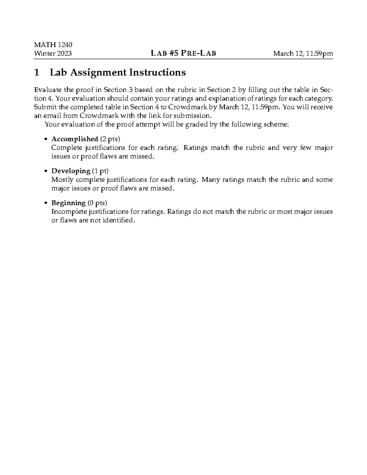 Lab 5 PreLab This is a lab work of data Winter 2023 LAB 5 PRELAB