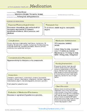 Galantamine - medication card - ACTIVE LEARNING TEMPLATES Medication ...