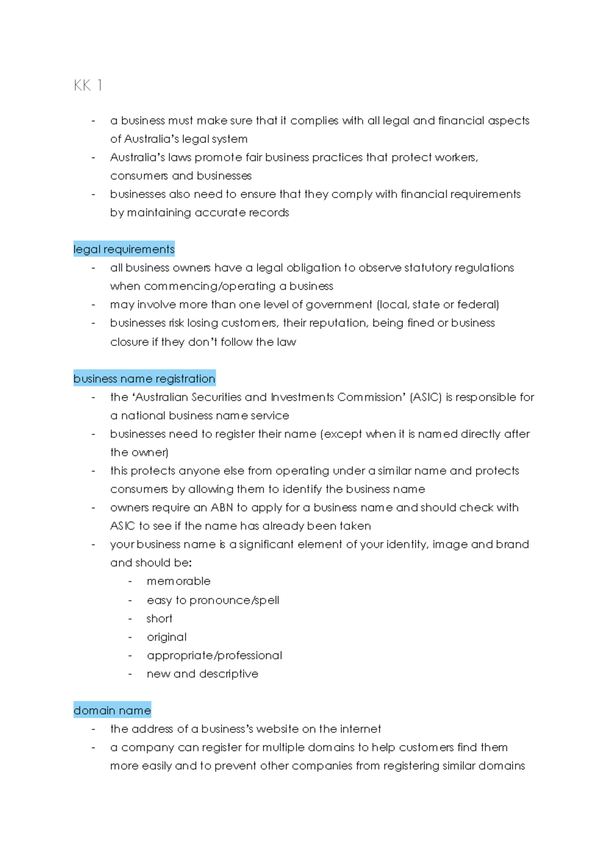 Bus Man U2 AOS 1 - Business Management U2 AOS 1 Notes - KK 1 a business ...