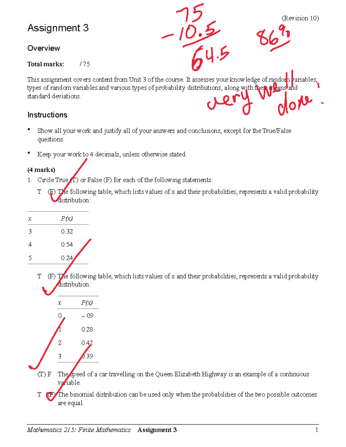 MATH215 Assignment 3 86% Realistic To Submit - Assignment 3 Overview ...