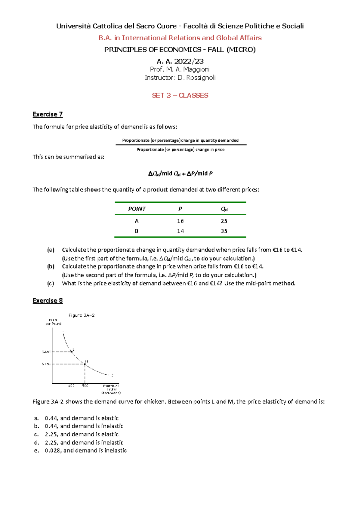 Class 3 - Practice 3 - Università Cattolica del Sacro Cuore - Facoltà ...