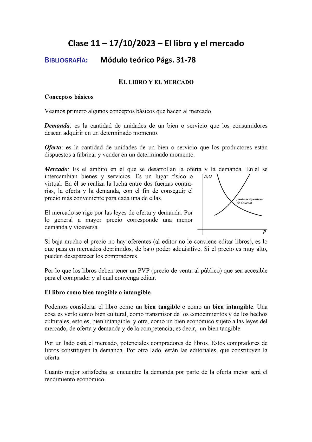 Clase 11- 17 De Octubre - El Libro Y El Mercado - Clase 11 – 17/10/2023 ...