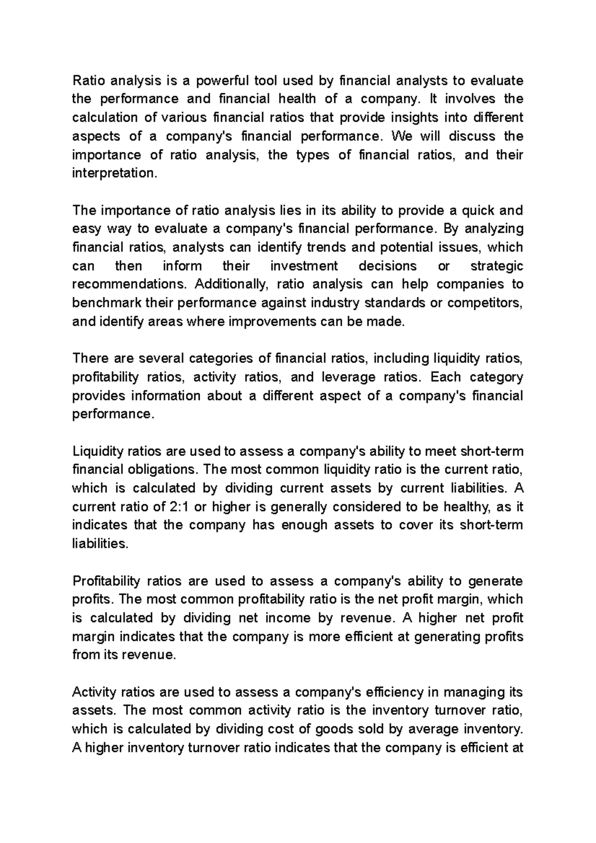 importance-of-ratio-analysis-in-financial-performance-evaluation-studocu