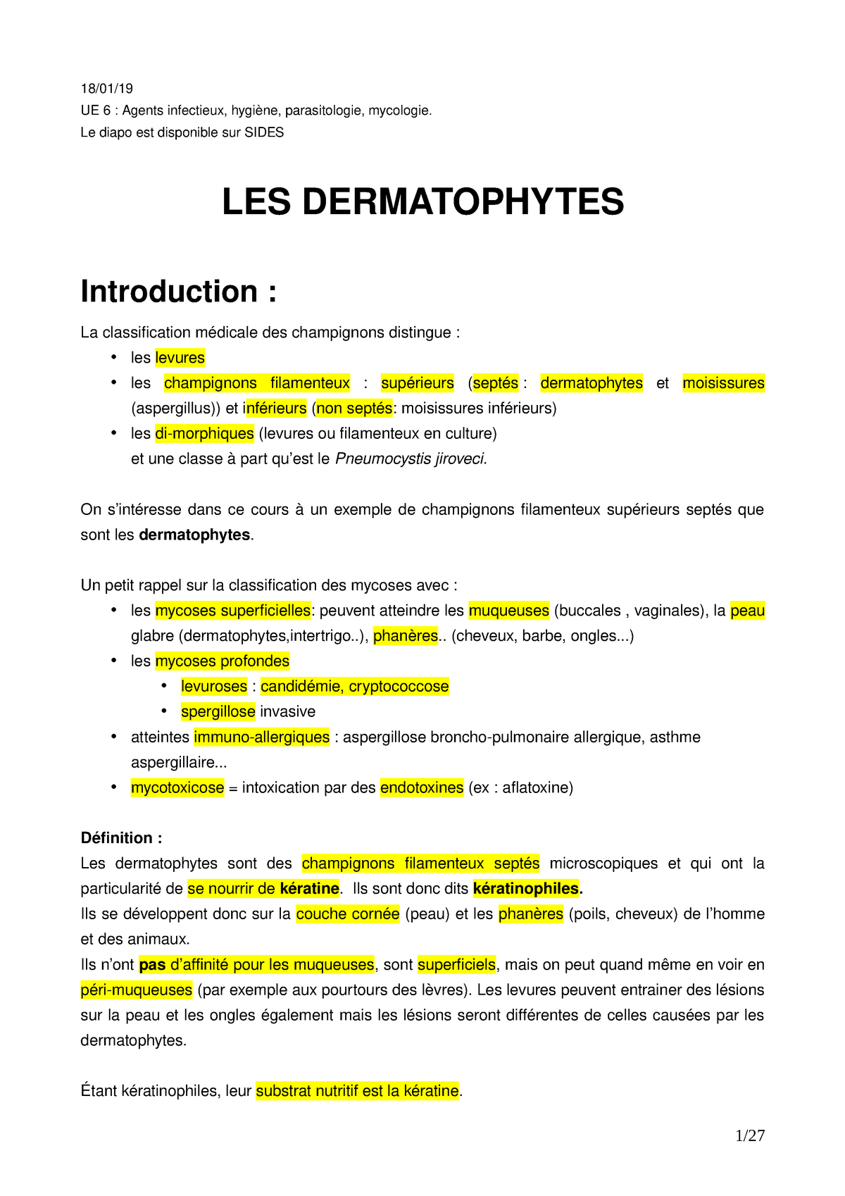 Diagnostic expérimental des dermatophyties : la lumière de Wood et l'examen  des poils et des squames