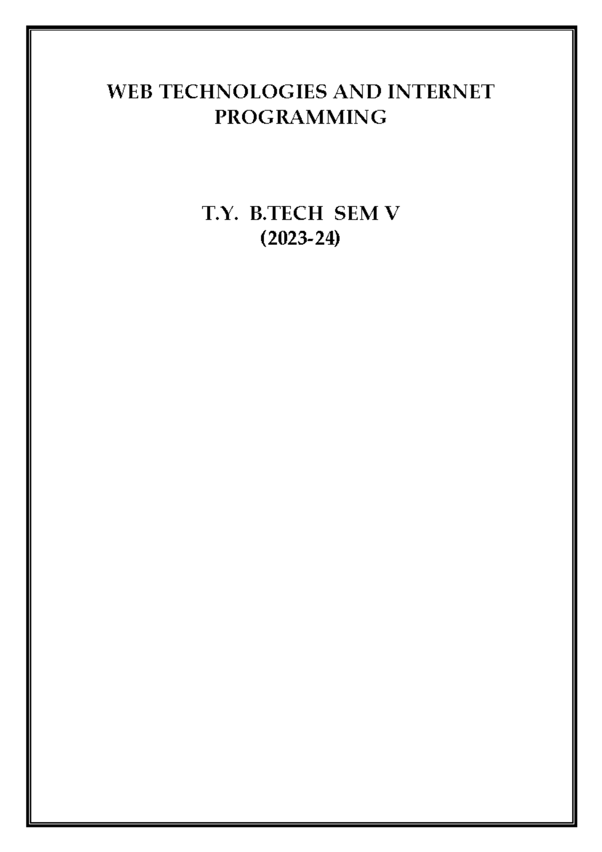Internet and Web Programming Notes - WEB TECHNOLOGIES AND INTERNET ...