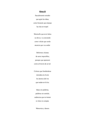 Rima III - Poema necesario para ampliar conocimientos - Rima III