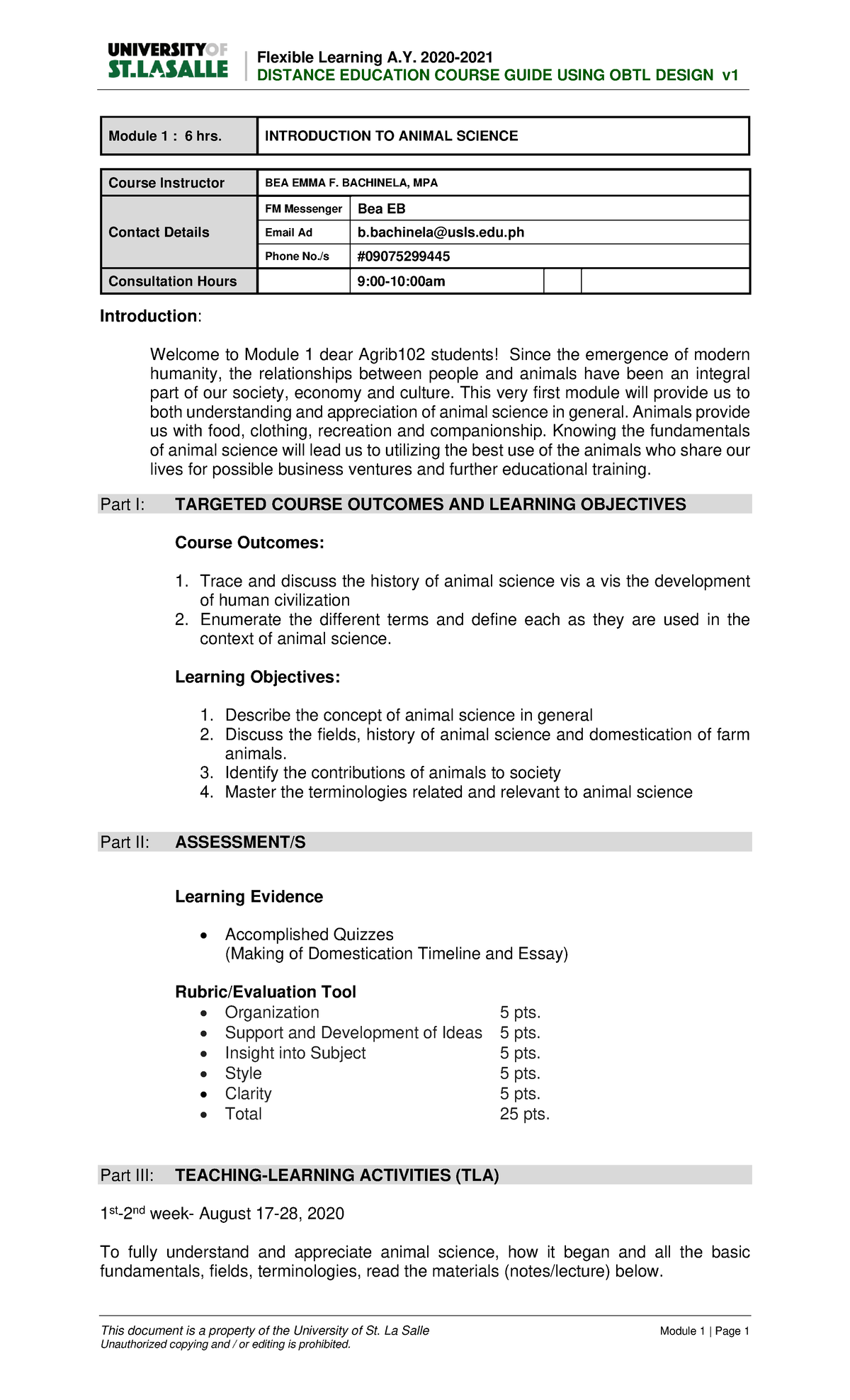 Anscie Module 1 Converted - This Document Is A Property Of The 