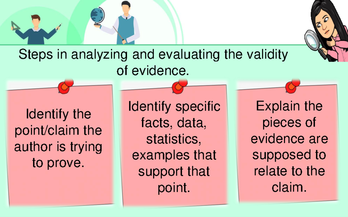 Note 2 Types of Evidence - Steps in analyzing and evaluating the ...